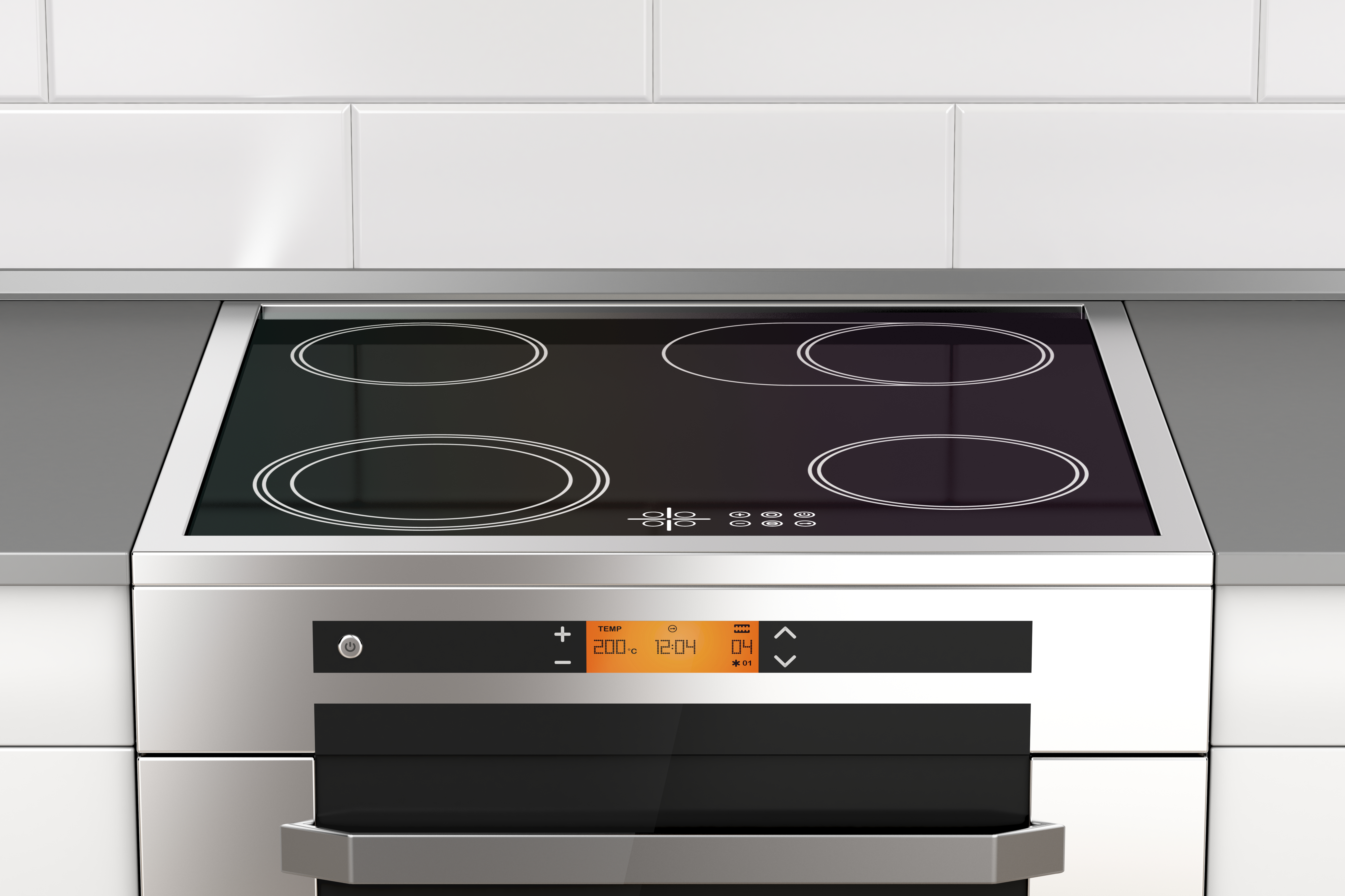 Stove with induction cooktop